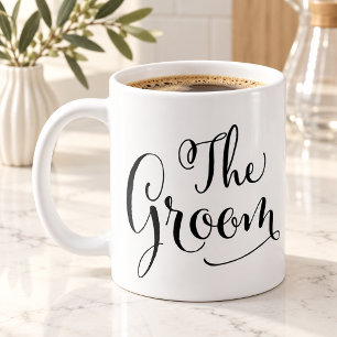 Der Bräutigam Elegant Schwarze Schrift Hochzeit Tasse