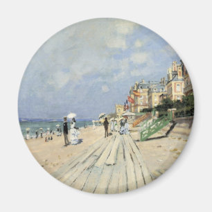 Der Bretterboden in Trouville von Claude Monet Magnet
