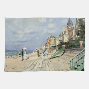 Der Bretterboden von Trouville von Claude Monet Geschirrtuch