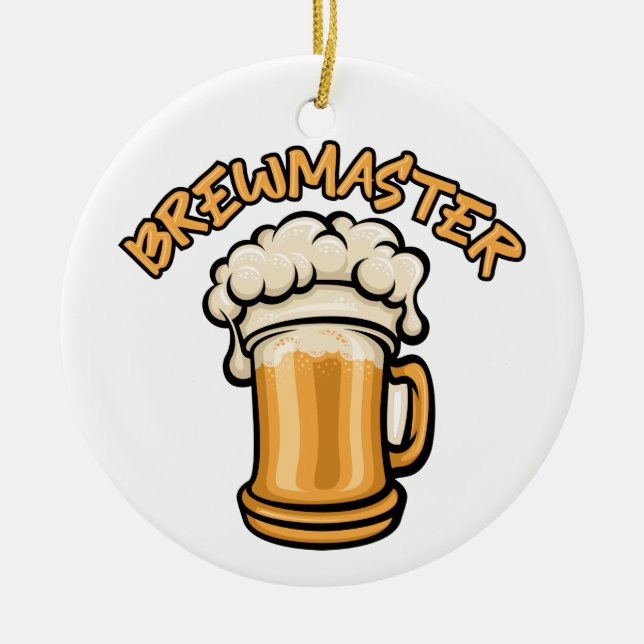 Der Brewmaster braucht eine Bier-Tasse Keramik Ornament (Vorne)
