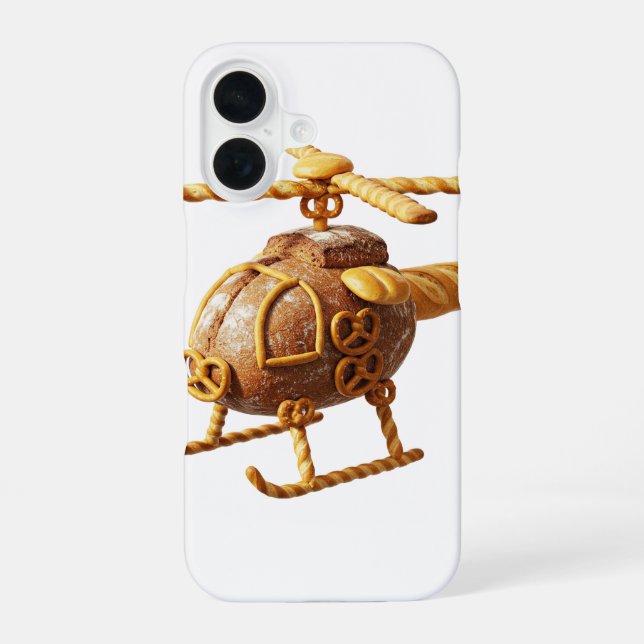 Der Brezel-Copter: Brot-Hubschrauber-Esskunst iPhone 16 Hülle (Rückseite)