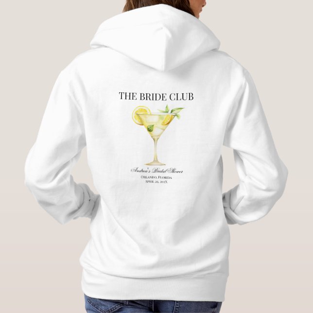 Der Bride Club Lemon Cocktail Custom Wedding Hoodie (Rückseite)