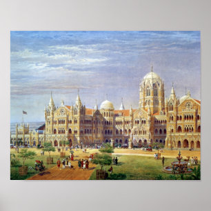 Der britische Raj große indische HalbinselTerminus Poster