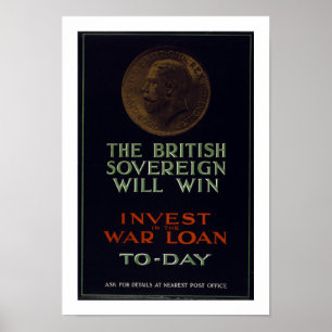 Der britische Souverän wird gewinnen (weiß) Poster