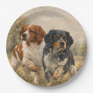 Der Brittany Spaniel  Pappteller