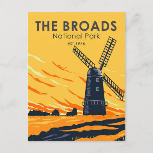 Der Broads Nationalpark England Vintag Postkarte