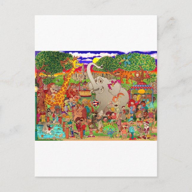 Der Bronx-Zoo wird ungezähmt Postkarte (Vorderseite)