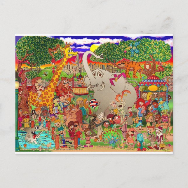 Der Bronx-Zoo wird ungezähmt Postkarte (Vorderseite)