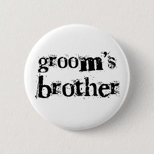 Der Bruder-Schwarz-Text des Bräutigams Button
