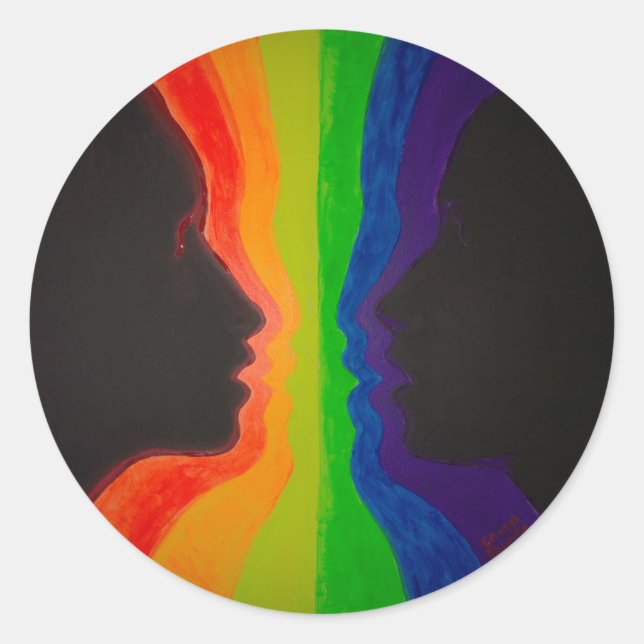 Der Brunnen der Liebe Runder Aufkleber (Vorderseite)