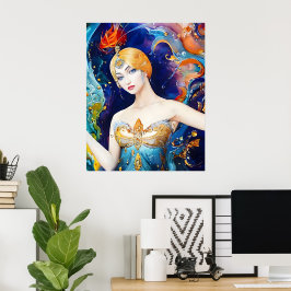 Der Brunnen der Muschel: Abend von Paquin Poster