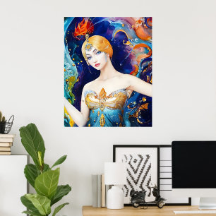 Der Brunnen der Muschel: Abend von Paquin Poster