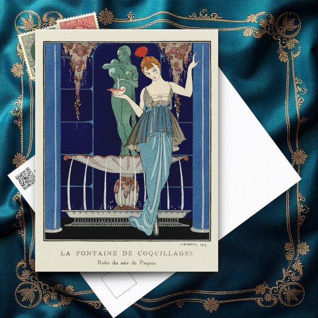 Der Brunnen der Muschel von George Barbier Postkarte (Von Creator hochgeladen)