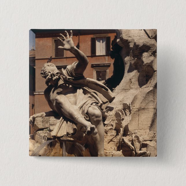 Der Brunnen der vier Flüsse Button (Vorderseite)