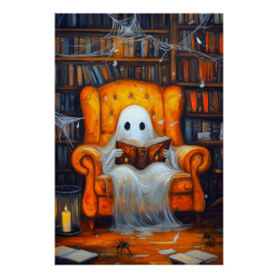 Der bücherliebende Geist   Gemütliche Halloween-Bi Poster
