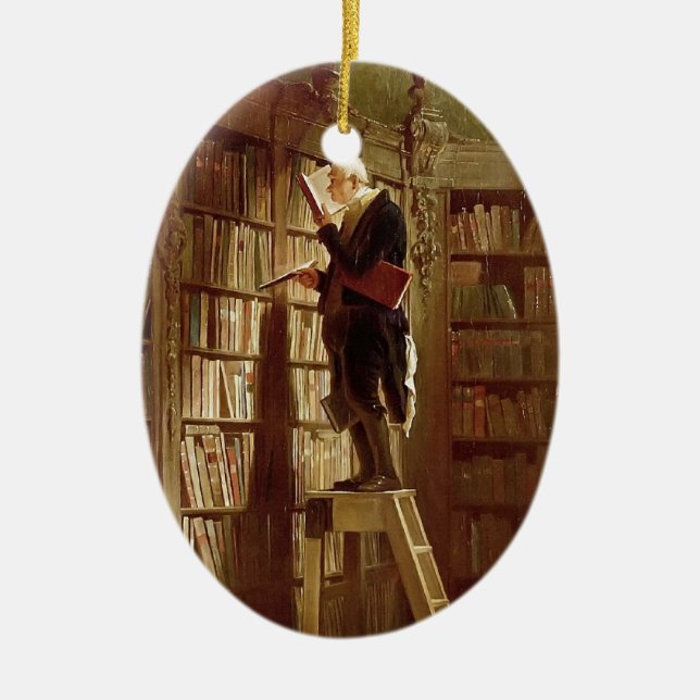 Der Bücherwurm Keramik Ornament (Vorne)