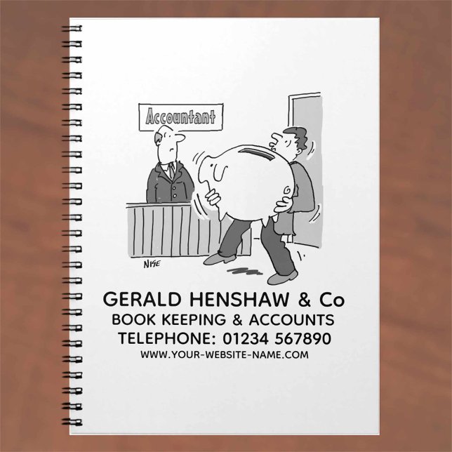 Der Buchhalter erhält eine große Schweinebank Notizblock (Von Creator hochgeladen)