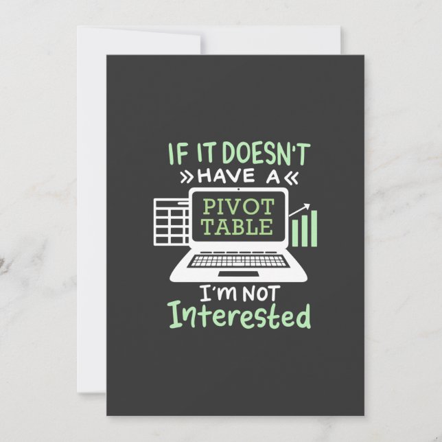 Der Buchhalter hat eine Pivot-Tabelle Einladung (Vorderseite)