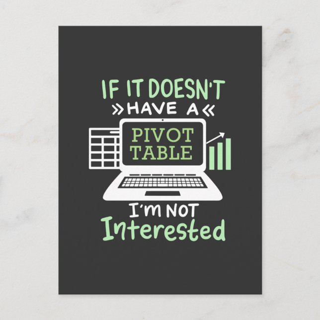 Der Buchhalter hat eine Pivot-Tabelle Postkarte (Vorderseite)