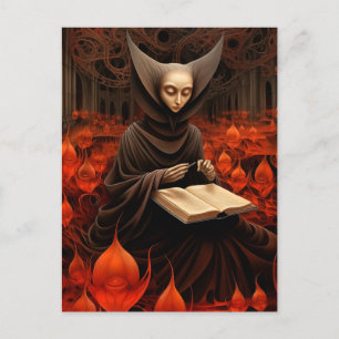 Der Buchheiler - Surrealistische Kunst Postkarte