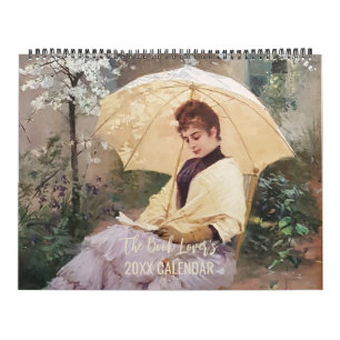 Der Buchliebhaber Vintage-Gemälde Kunstkalender Kalender