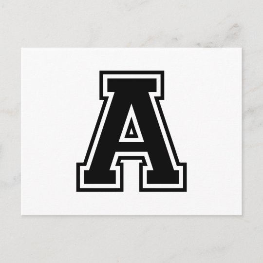 Der Buchstabe A Collegealphabet Postkarte Zazzle At