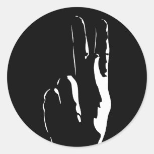 der Buchstabe K in der Gebärdensprache Runder Aufkleber