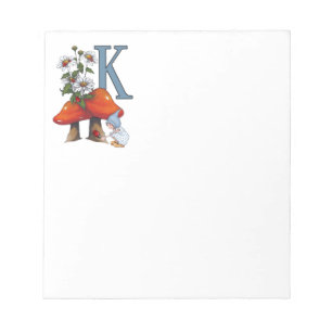 Der Buchstabe K, INITIALE, Toadstools, Gnome, Notizblock