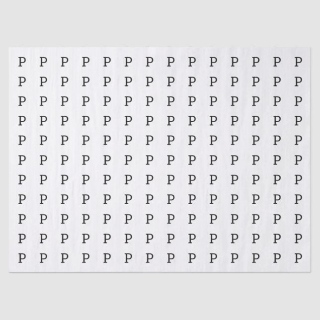 Der Buchstabe P oder Ihre erste Seidenpapier (Vorderseite)