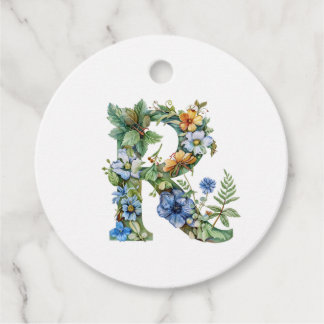 Der Buchstabe R mit empfindlichen Blume Geschenkanhänger