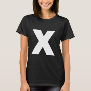 Der Buchstabe X Großbuchstabe Schlicht Weiß Fett T T-Shirt