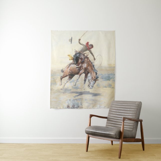 Der Bucker 1904 von Charles Marion Russell Wandteppich (Beispiel)