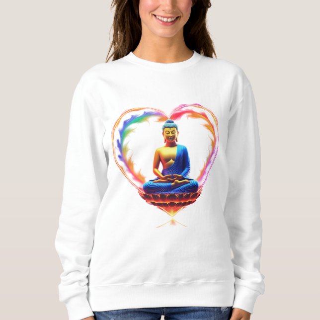 🌈 "Der Buddha der Liebe: Farben des Mitgefühls ❤️ Sweatshirt (Vorderseite)