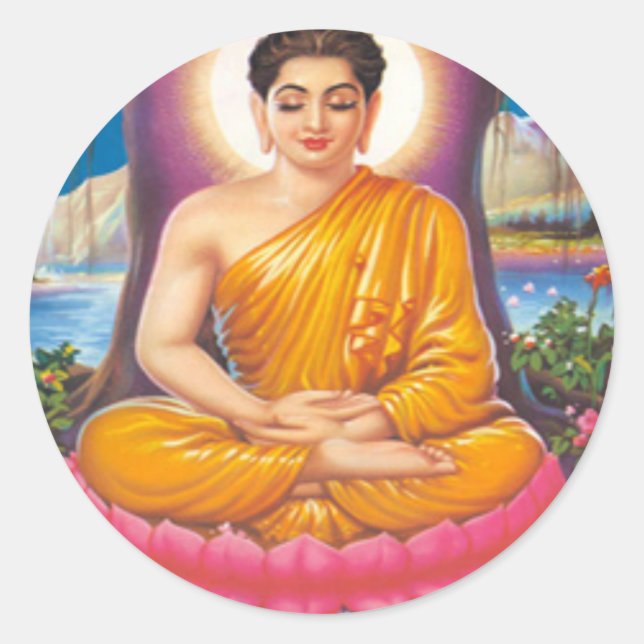 Der Buddha Runder Aufkleber (Vorderseite)