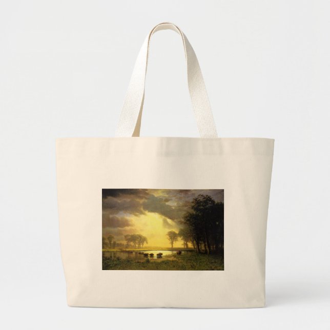 Der Buffalo-Pfad, Albert Bierstadt Jumbo Stoffbeutel (Vorne)