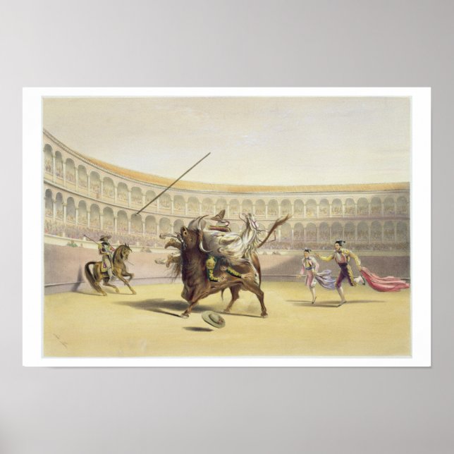 Der Bulle, der Picador und das Pferd überschwemmt, Poster (Vorne)