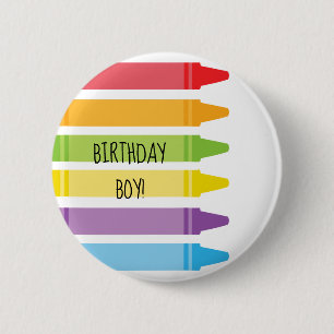 Der bunte gefärbte Regenbogen zeichnet Geburtstag Button
