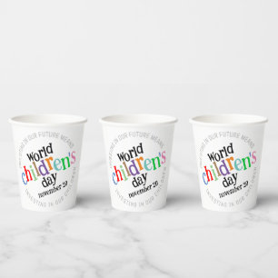 Der bunte glückliche Weltkindertag Pappbecher