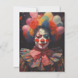 Der bunte und glückliche Clown Postkarte