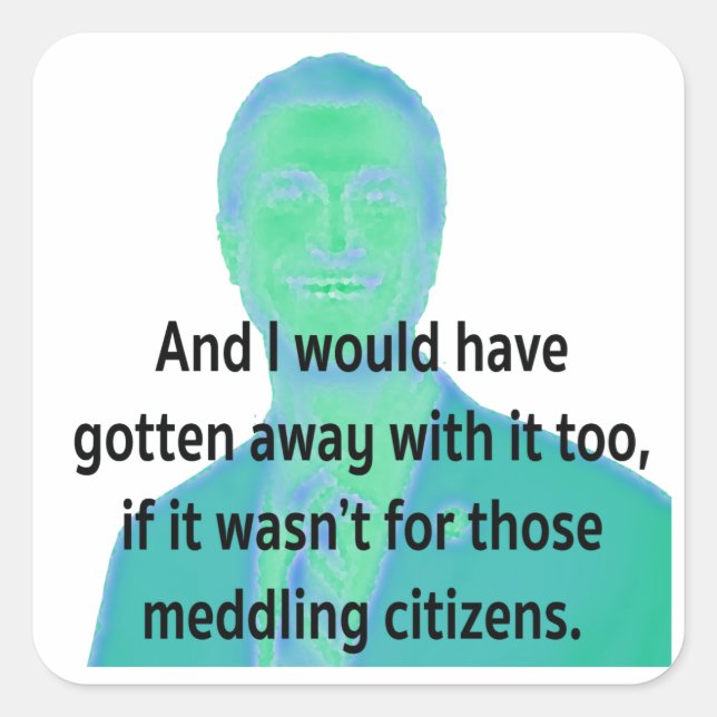 Der Bürgermeister spricht Quadratischer Aufkleber (Vorderseite)