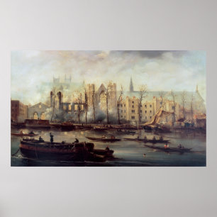 Der Burning der Häuser des Parlaments Poster