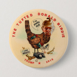 Der büschelige Donald-Piepmatz Button