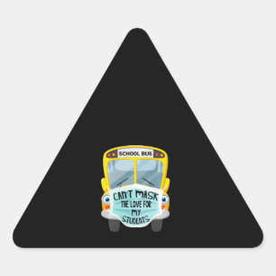 Der Busfahrer kann die Liebe für Schüler nicht erf Dreieckiger Aufkleber