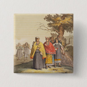 Der Caciche amerikanische Ureinwohner in den Button