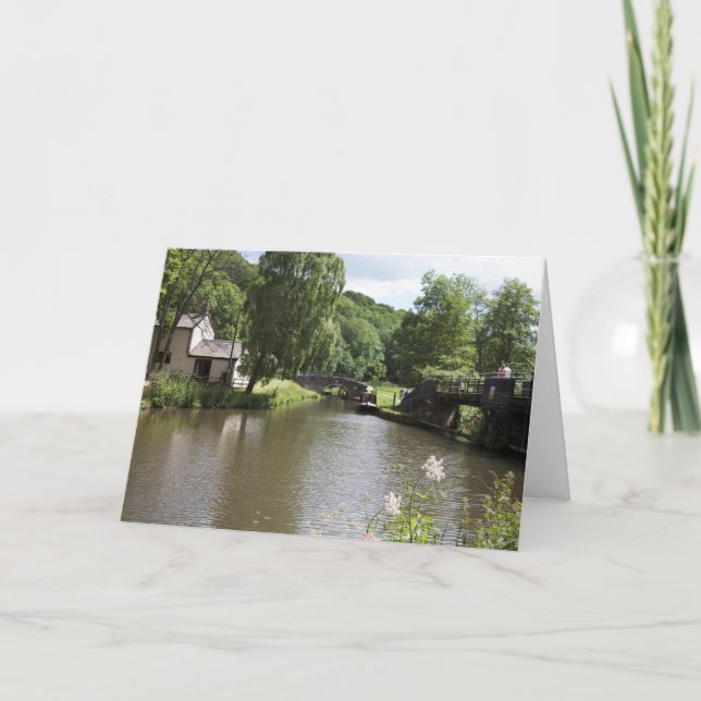 Der Caldon Canal Consall Staffordshire Dankeskarte (Vorderseite)