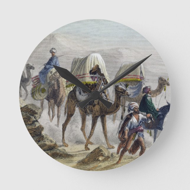 Der Camel Zug, von 'Konstantinopel und dem Blac Runde Wanduhr (Vorderseite)