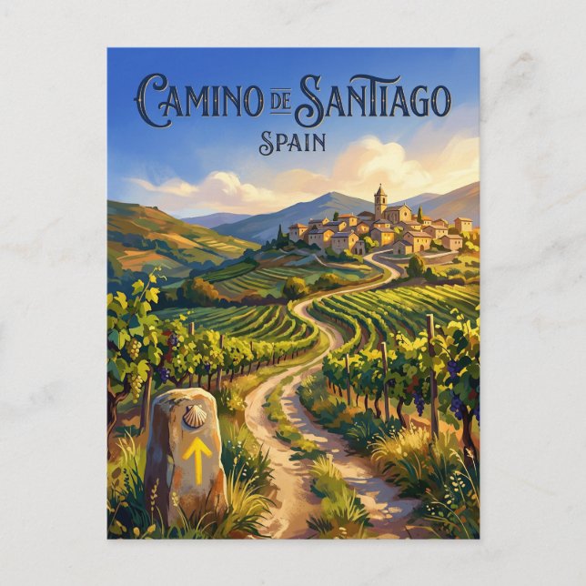 Der Camino de Santiago Spanien Postkarte (Vorderseite)