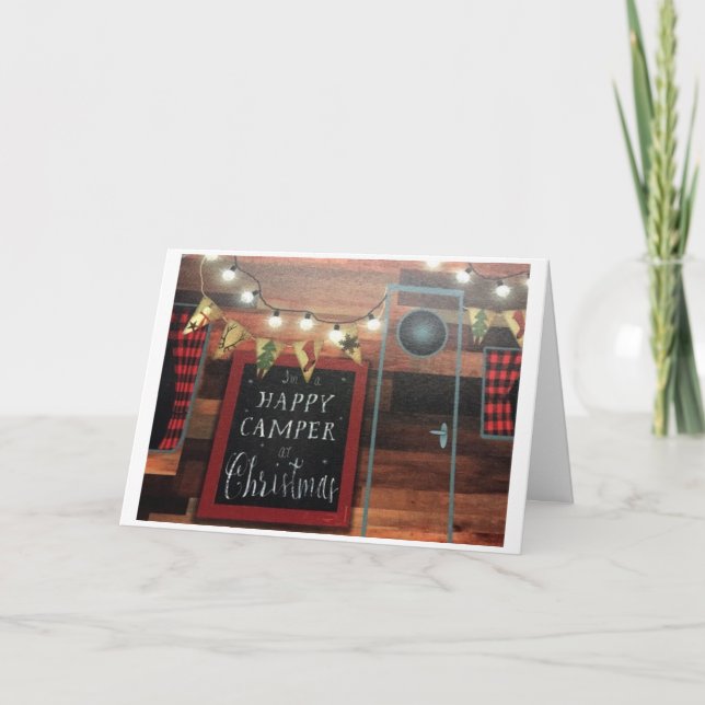 DER *CAMPER* IST BEREIT UND WIR SIND FÜR CHRISTMAS KARTE (Vorderseite)