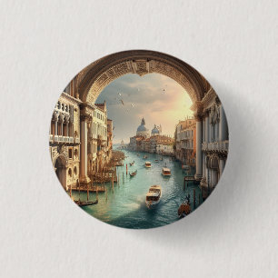 Der Canal Grande in Venedig - Italien Button