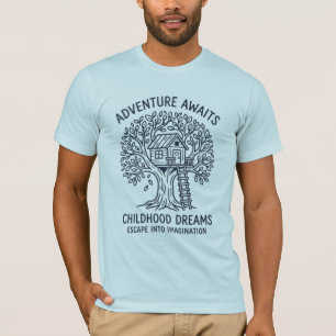 Der Canopy Retreat Minimalistisches Baumhaus-Gra T-Shirt